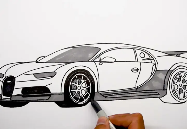 Jak narysować Bugatti Chiron w prosty sposób – krok po kroku