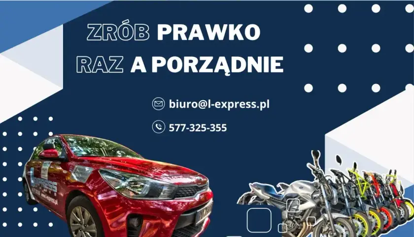 Chcesz wiedzieć, ile kosztuje prawo jazdy AM? Zobacz ofertę L-Express. Szkolimy na samochody i motocykle.