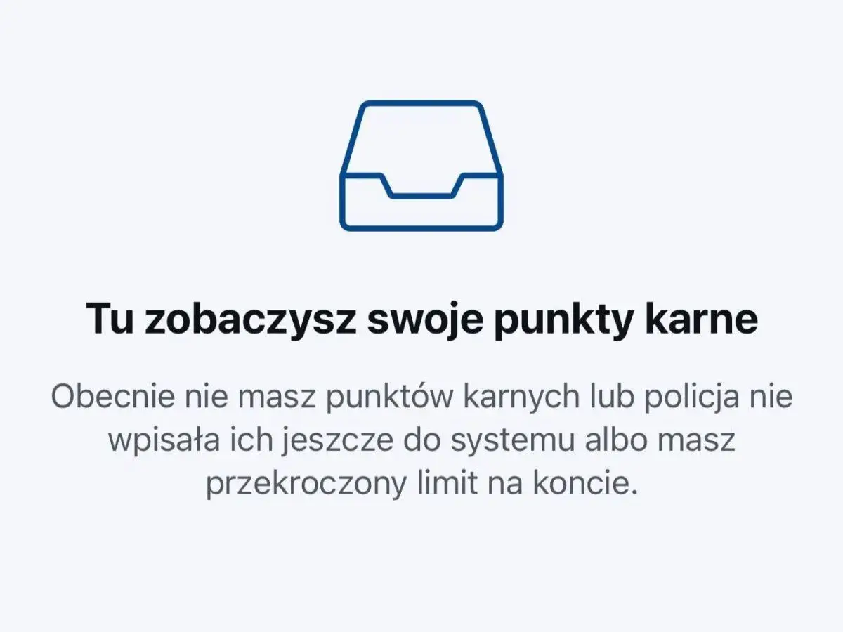 Tu sprawdzisz ile punktów karnych za przekroczenie prędkości masz na koncie. Obecnie brak wpisów lub limit na wyczerpaniu.