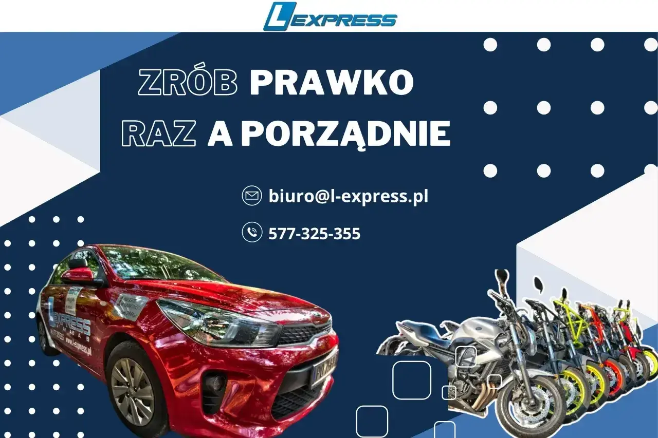 Chcesz wiedzieć, ile kosztuje prawo jazdy AM? Zobacz ofertę L-Express. Szkolimy na samochody i motocykle.