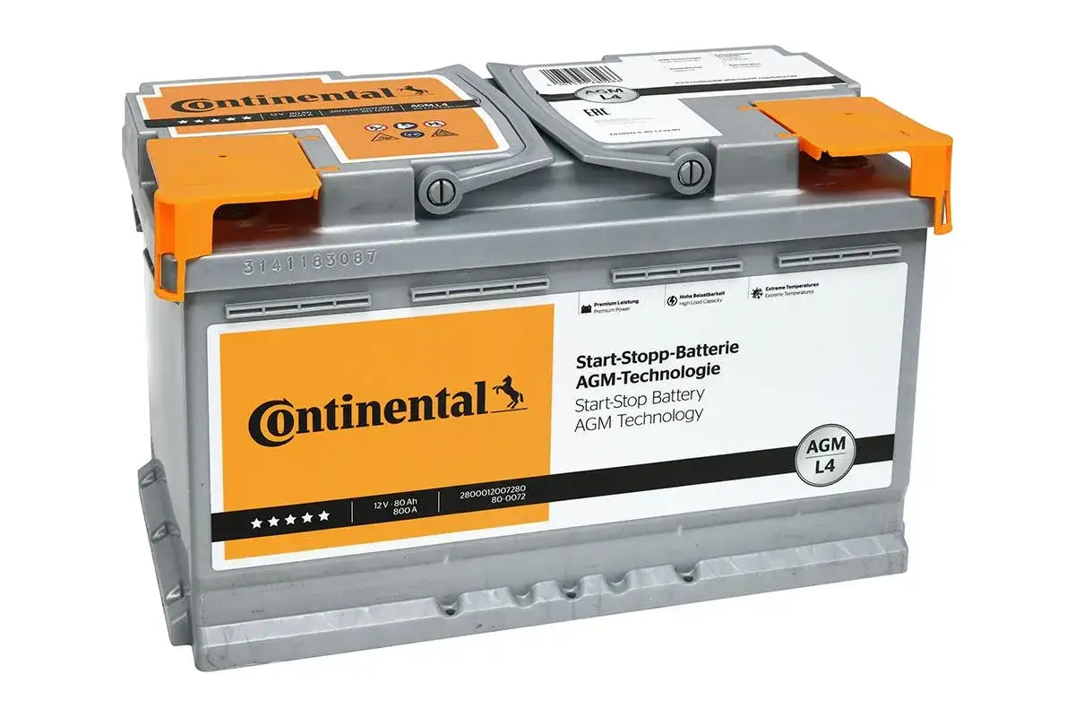 Akumulator Continental AGM L4 12V 80Ah 800A. Idealny do diesla 1.7, zapewni moc rozruchową.