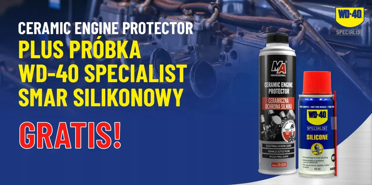 WD-40 Specialist Ceramic Engine Protector i smar silikonowy. Zapewnij ochronę silnika dzięki tej zaawansowanej ceramice.